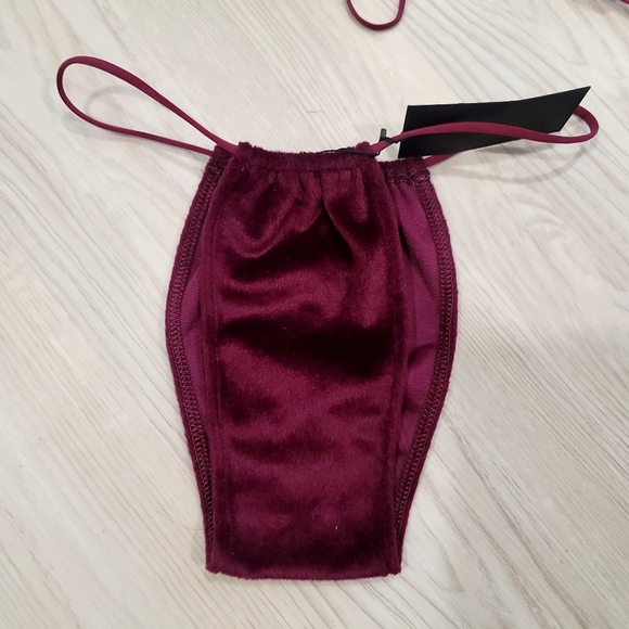 🦃🦃NEW Dolls Kill DEADBLUD Velvet micro bikini set size XL - Picture 3 of 10